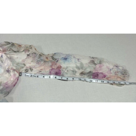 Viola Borghi Blouse White Floral Lined Silk Flowy Fairy Romantic Womens Medium - Picture 11 of 14